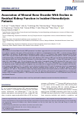 Cover page: Association of Mineral Bone Disorder With Decline in Residual Kidney Function in Incident Hemodialysis Patients