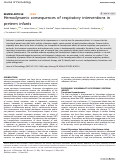 Cover page: Hemodynamic consequences of respiratory interventions in preterm infants.