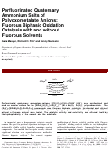 Cover page: Perfluorinated quaternary ammonium salts of polyoxometalate anions: Fluorous biphasic 
oxidation catalysis with and without fluorous solvents