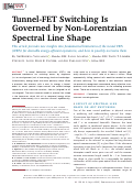 Cover page: Tunnel-FET Switching Is Governed by Non-Lorentzian Spectral Line Shape