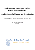 Cover page: Implementing Structured English Immersion (SEI) in Arizona: Benefits, Costs, Challenges, and Opportunities