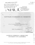 Cover page: SOFTWARE STANDARDS IN CHEMISTRY. PROCEEDINGS OF THE CONFERENCE HELD AT UNIVERSITY OF UTAH, JULY 25-27, 1979. NRCC PROCEEDINGS NO. 7
