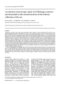 Cover page: An electron microscopic study of GABAergic neurons and terminals in the central nucleus of the inferior colliculus of the rat