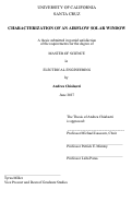 Cover page: Characterization of an airflow solar window