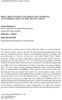 Cover page: Drug Prevention in Elementary Schools: An Introduction to the Special Issue