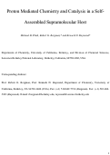 Cover page: Proton Mediated Chemistry and Catalysis in a Self-Assembled Supramolecular Host