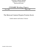 Cover page: The Mexican Common Property Forestry Sector
