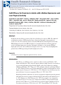 Cover page: Self-Efficacy for Exercise in Adults with Lifetime Depression and Low Physical Activity.