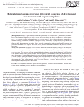 Cover page: Molecular mechanisms governing differential robustness of development and environmental responses in plants