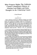 Cover page: What Property Rights: The California Coastal Commission's History of Abusing Land Rights and Some Thoughts on the Underlying Causes