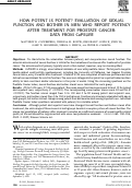 Cover page: How potent is potent? Evaluation of sexual function and bother in men who report potency after treatment for prostate cancer:data from CaPSURE