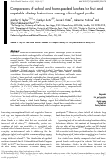 Cover page: Comparisons of school and home-packed lunches for fruit and vegetable dietary behaviours among school-aged youths.