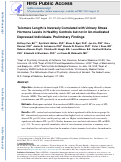 Cover page: Telomere length is inversely correlated with urinary stress hormone levels in healthy controls but not in un-medicated depressed individuals-preliminary findings