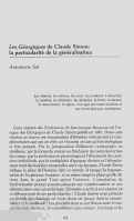 Cover page: Les Géorgiques de Claude Simon : la particularité de la généralisation
