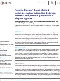 Cover page: Katanin, kinesin-13, and ataxin-2 inhibit premature interaction between maternal and paternal genomes in C. elegans zygotes.