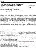 Cover page: Yield of Emergent CT in Patients With Epilepsy Presenting With a Seizure