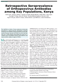 Cover page: Retrospective Seroprevalence of Orthopoxvirus Antibodies among Key Populations, Kenya.