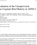 Cover page: Pilot Evaluation of the Unsupervised, At-Home Cogstate Brief Battery in ADNI-2