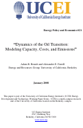 Cover page of Dynamics of the Oil Transition: Modeling Capacity, Costs, and Emissions