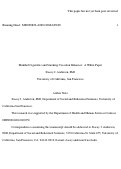 Cover page: Menthol Cigarettes and Smoking Cessation Behavior:  A White Paper