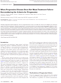 Cover page: When Progressive Disease Does Not Mean Treatment Failure: Reconsidering the Criteria for Progression