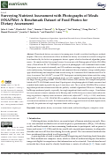 Cover page: Surveying Nutrient Assessment with Photographs of Meals (SNAPMe): A Benchmark Dataset of Food Photos for Dietary Assessment.