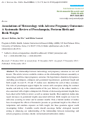 Cover page: Associations of Meteorology with Adverse Pregnancy Outcomes: A Systematic Review of Preeclampsia, Preterm Birth and Birth Weight