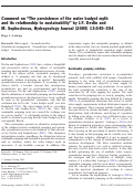 Cover page: Comment on “The persistence of the water budget myth and its relationship to sustainability” by J.F. Devlin and M. Sophocleous, Hydrogeology Journal (2005) 13:549–554