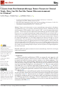 Cover page: Lessons from Post-Immunotherapy Tumor Tissues in Clinical Trials: How Can We Fuel the Tumor Microenvironment in Gliomas?