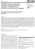 Cover page: HIV/AIDS conspiracy beliefs and intention to adopt preexposure prophylaxis among black men who have sex with men in Los Angeles