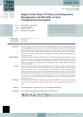 Cover page: Impact of the Share 35 Policy on Perioperative Management and Mortality in Liver Transplantation Recipients