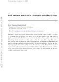 Cover page: Non-thermal behavior in conformal boundary states