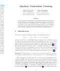 Cover page: Algebraic unimodular counting