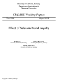 Cover page: Effect of Sales on Brand Loyalty