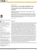 Cover page: Generation of a Conditional Allele of the Transcription Factor Atonal Homolog 8 (Atoh8)