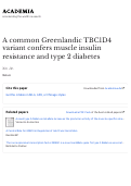 Cover page: A common Greenlandic TBC1D4 variant confers muscle insulin resistance and type 2 diabetes