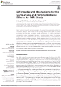 Cover page: Different Neural Mechanisms for the Comparison and Priming Distance Effects: An fMRI Study