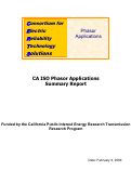 Cover page: CA ISO Phasor Applications Summary Report