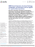 Cover page: FRET-based dynamic structural biology: Challenges, perspectives and an appeal for open-science practices