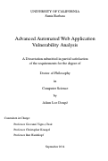 Cover page: Advanced Automated Web Application Vulnerability Analysis