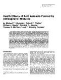 Cover page: Health effects of acid aerosols formed by atmospheric mixtures.