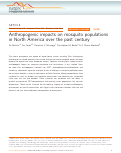 Cover page: Anthropogenic impacts on mosquito populations in North America over the past century
