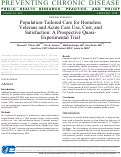 Cover page: Population-Tailored Care for Homeless Veterans and Acute Care Use, Cost, and Satisfaction: A Prospective Quasi-Experimental Trial