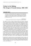 Cover page: Culture in the Making: The Yavapé of Central Arizona, 1860–1935