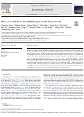 Cover page: Effect of rs1344706 in the <i>ZNF804A</i> gene on the brain network.