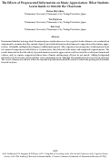 Cover page: The Effects of Prepresented Information on Music Appreciation: What Students Learn Inside or Outside the Classroom