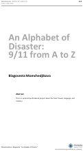 Cover page: An Alphabet of Disaster: 9/11 From A to Z