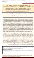 Cover page: The Effect of a Self-Efficacy-Enhancing Intervention on Perceived Self-Efficacy and Actual Adherence to Healthy Behaviours Among Women with Gestational Diabetes Mellitus.