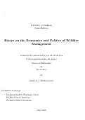Cover page: Essays on the Economics and Politics of Wildfire Management