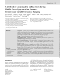 Cover page: A Method of Locating the Dehiscence during Middle Fossa Approach for Superior Semicircular Canal Dehiscence Surgery